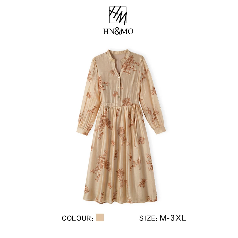 韩穆KA69331新中式国风碎花连衣裙女新款气质连衣裙