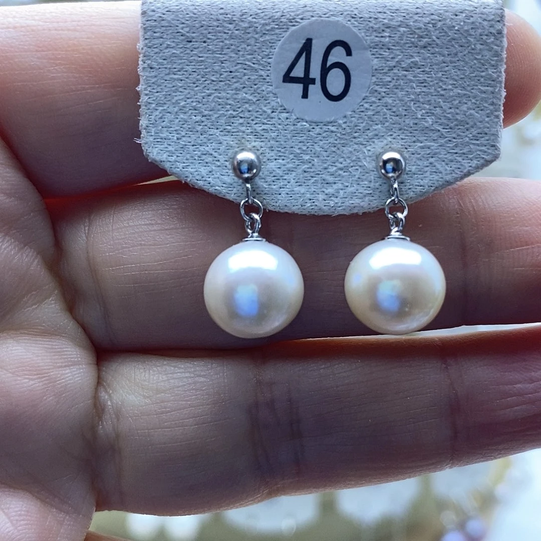 淡水珍珠耳饰银S925镶嵌