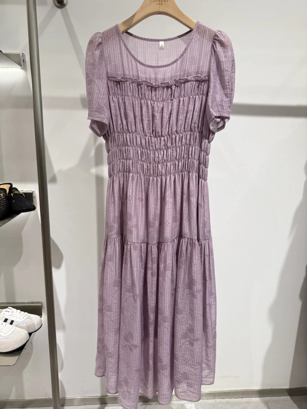 【方圆服饰】紫色韵味时尚新款法式连衣裙