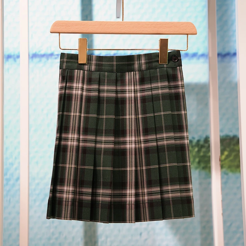 女半身裙JK软妹裙子夏季黑色女童百褶裙条纹纯色百搭学院风中大童