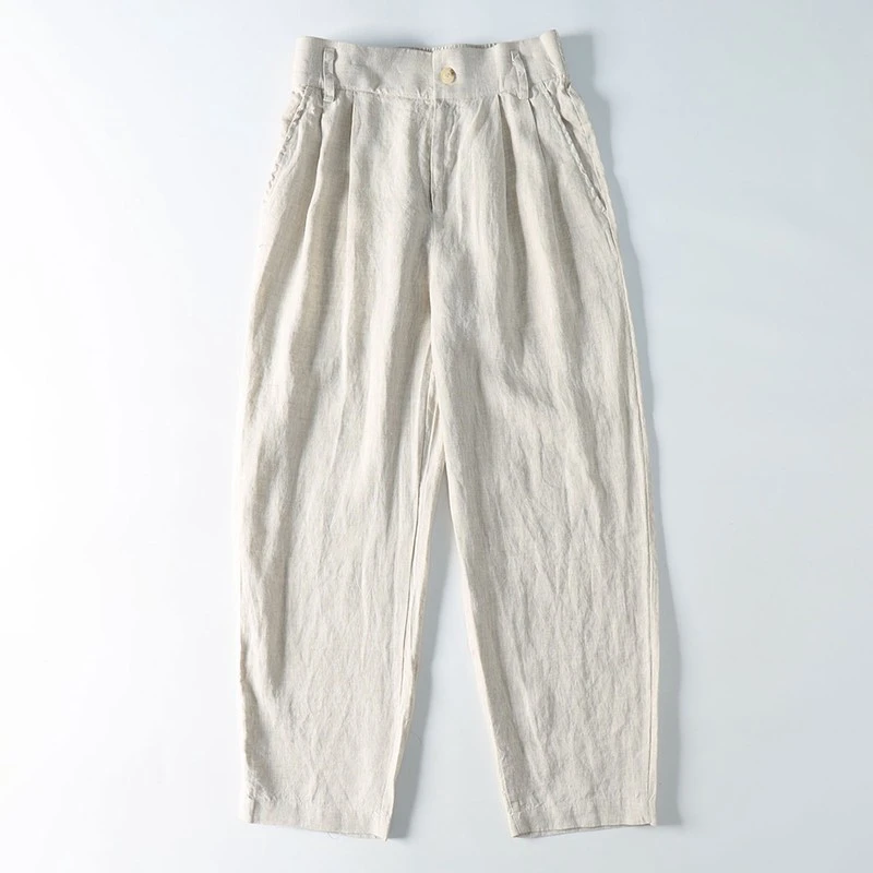 【Npkp&Victorit官方】100%亚麻休闲裤男夏季薄款西装裤男士垂感