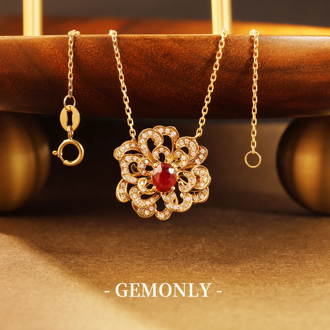 GEMONLY｜18K金天然红宝石项链0.68ct