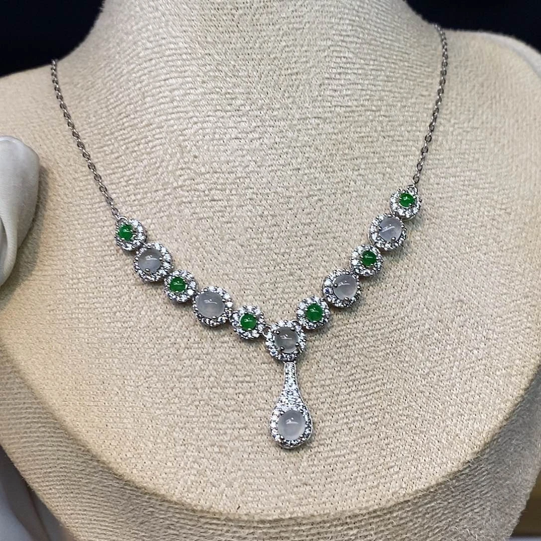 翡翠银S925镶嵌颈饰