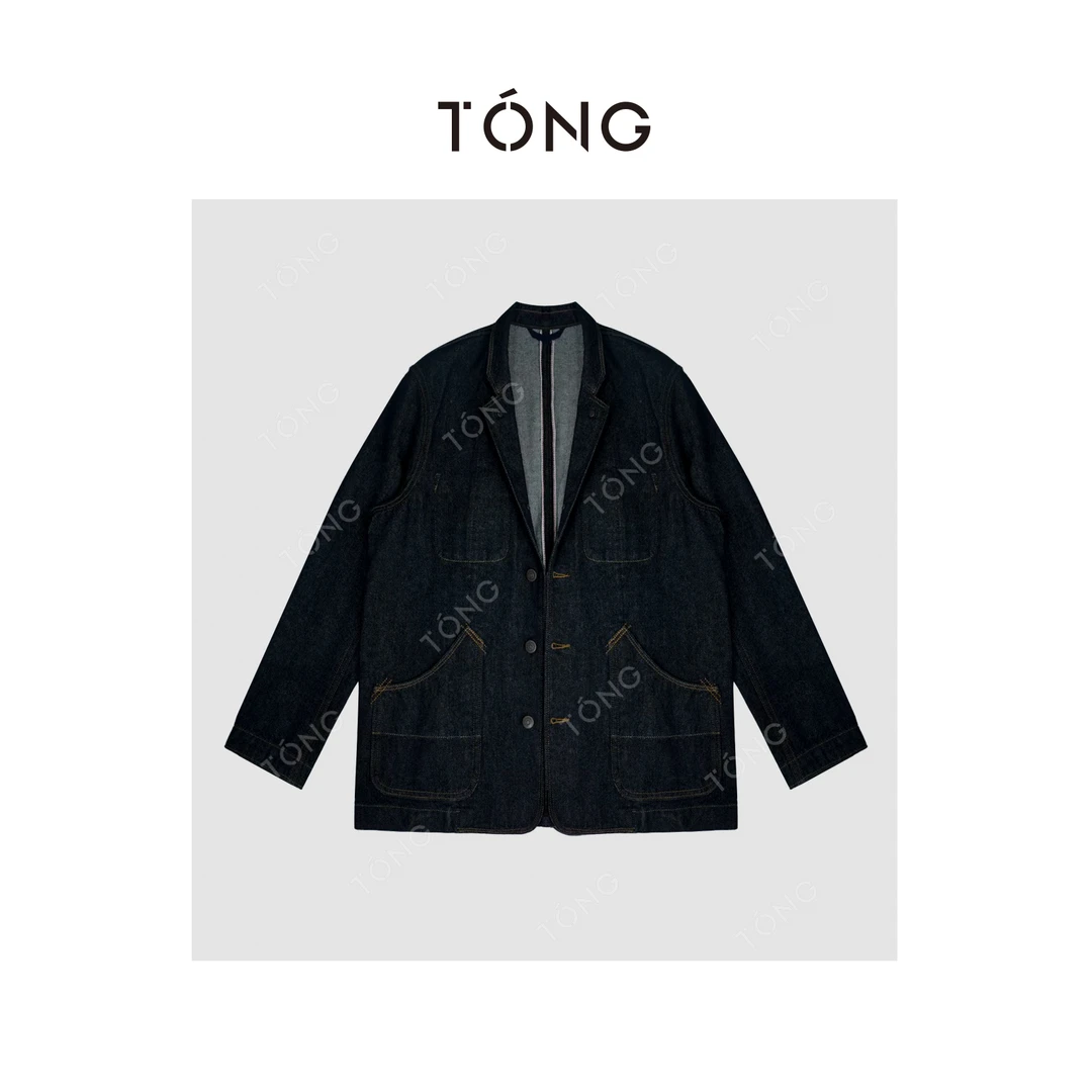 经典【赤耳牛仔】怀旧复古原色牛仔撞色压线缝盘外套 GA0028