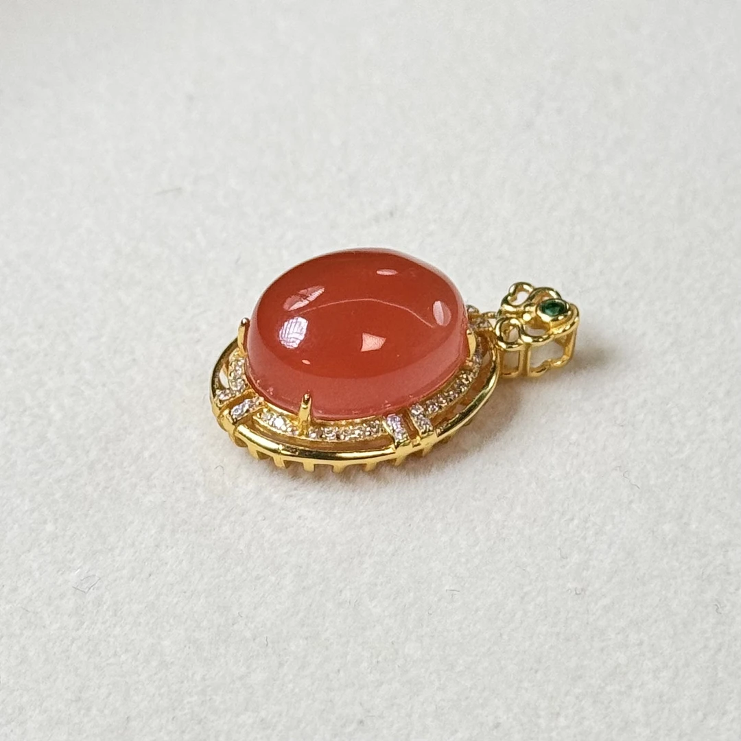 s925南红玛瑙大蛋面吊坠（多样性发其一）