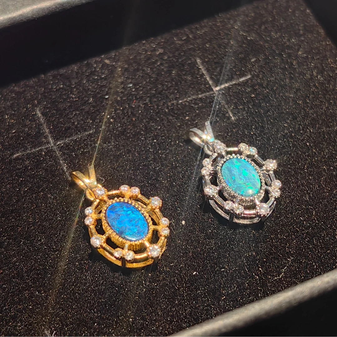 PLAY of COLOUR澳大利亚天然欧泊镶嵌银吊坠可乐 多样性发货其一