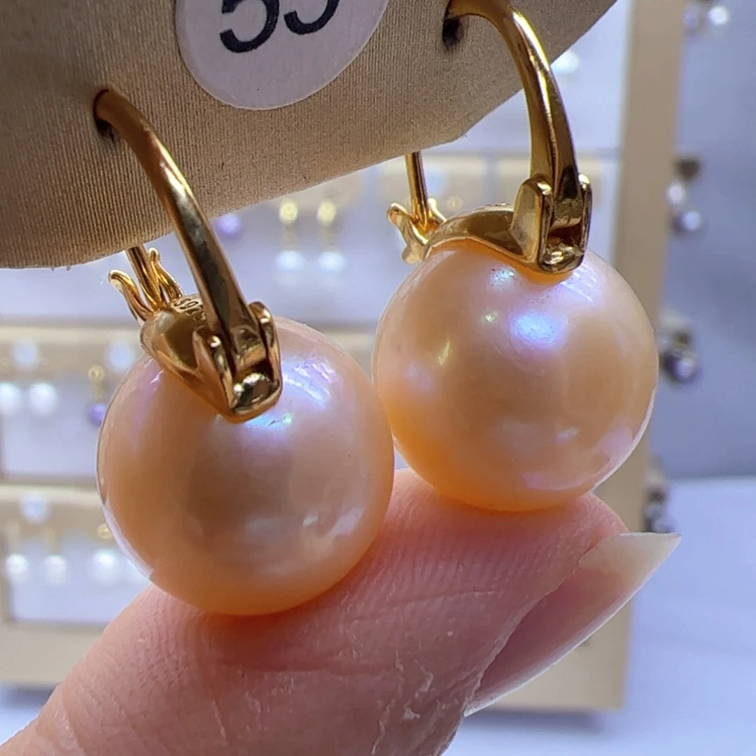 银S925镶嵌淡水珍珠耳饰