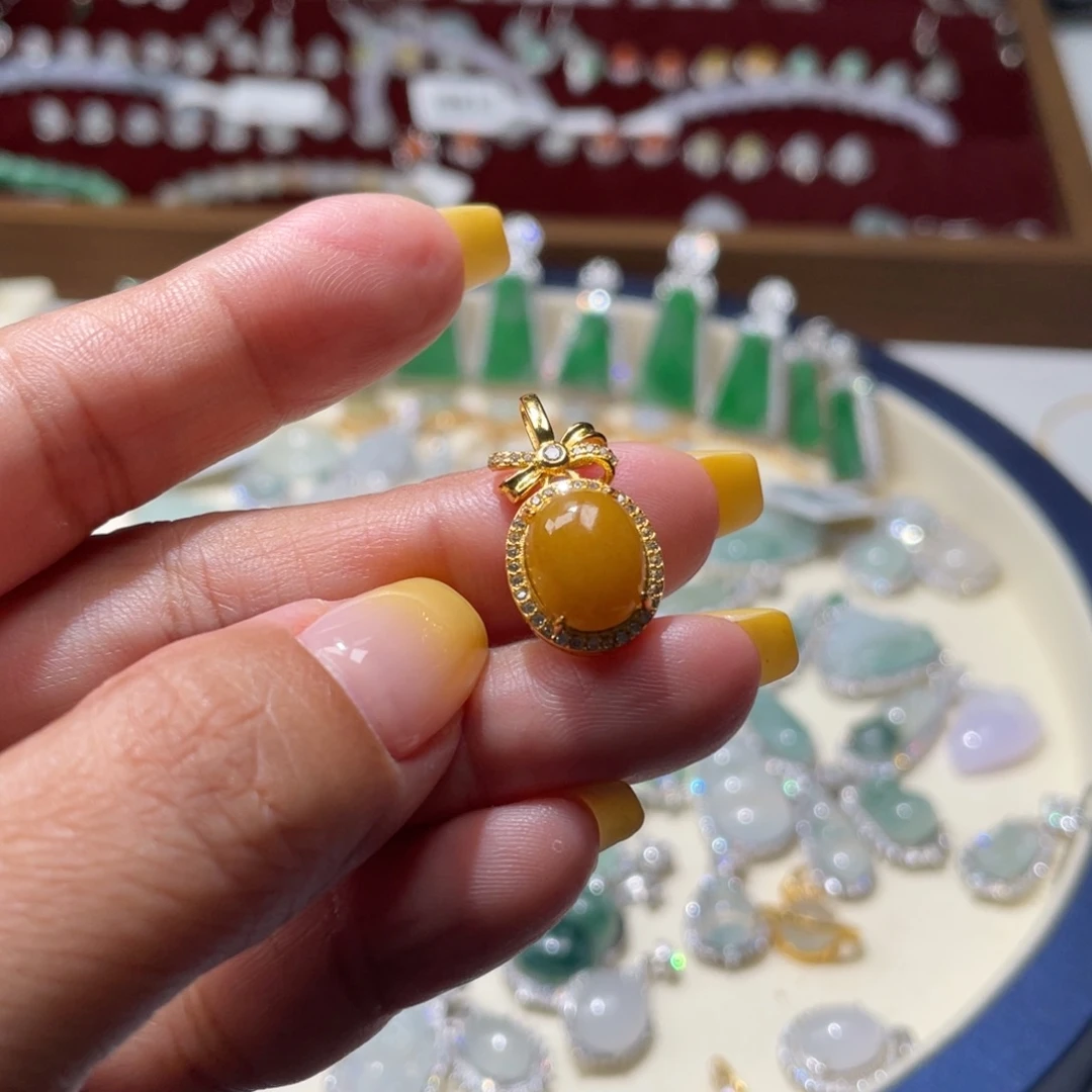 我***我翡翠银S925镶嵌颈饰吊坠