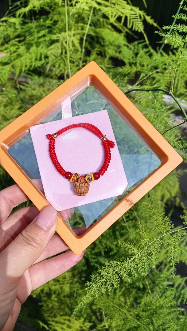 正月野生桃枭 成人本命年 宝宝防惊吓 防夜闹桃篮手链（脚链）