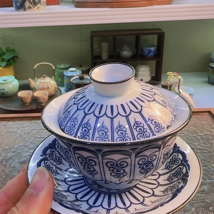 青花瓷器茶具套装旅行茶具茶叶罐个人杯