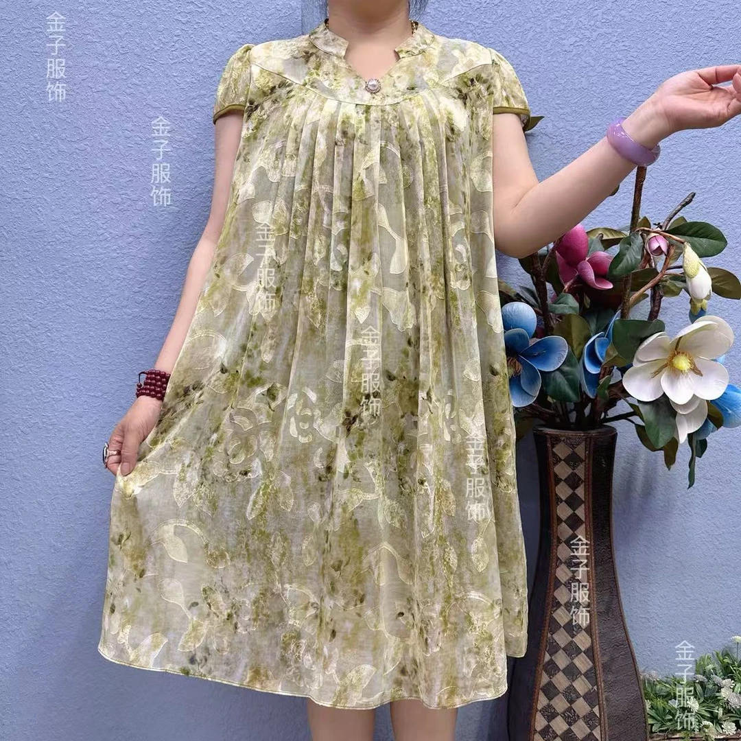 P0-825025款气质休闲百搭夏季印花连衣裙