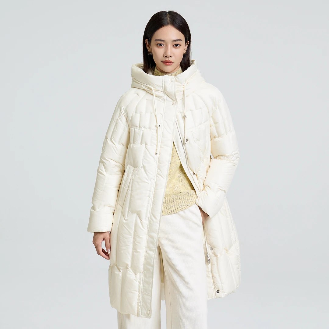 2025冬常规款女装长款外套羽绒厚连帽休闲风OC997