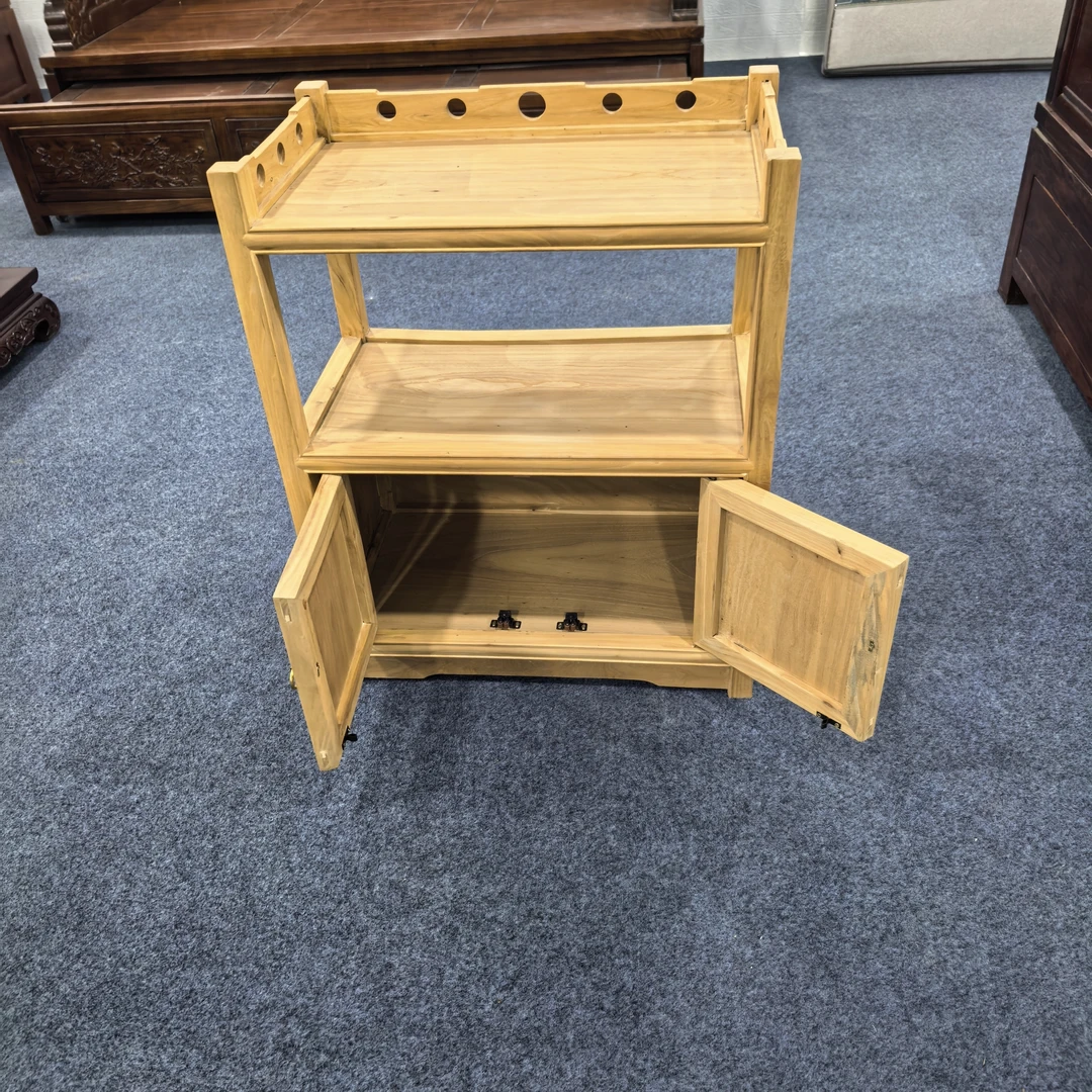 长60宽34高70厘米榆木茶叶柜客厅多功能收纳置物架边柜