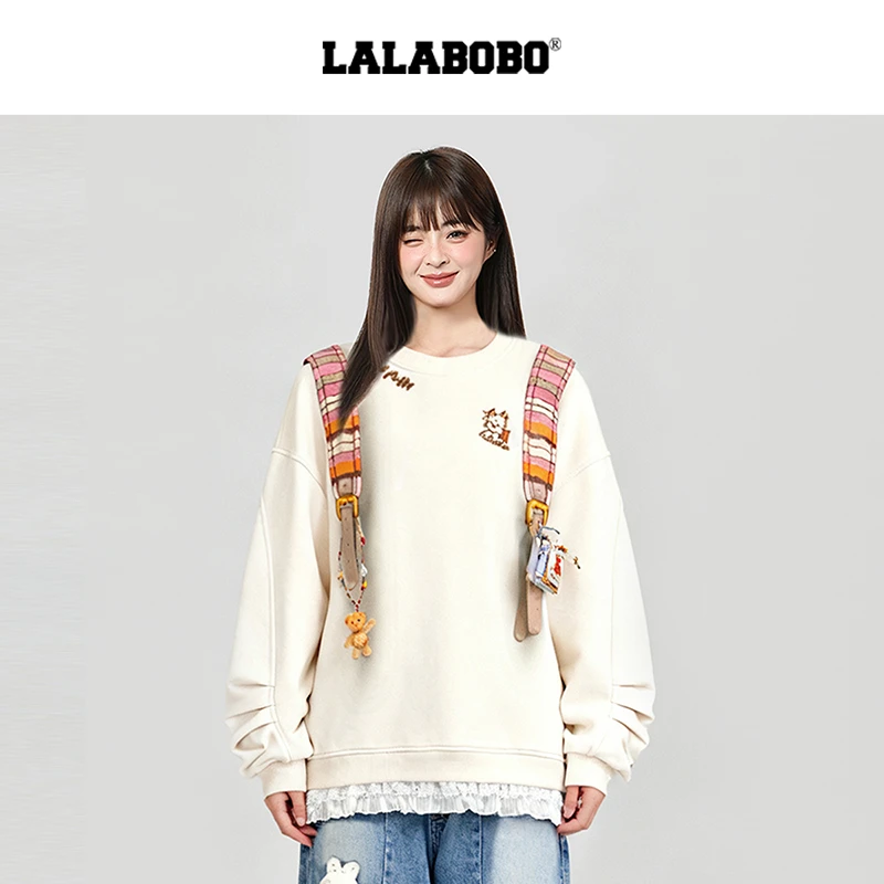 郑州LALA圆领常规女学院风慵懒风冬季卫衣不起球LBEC-WSTS21