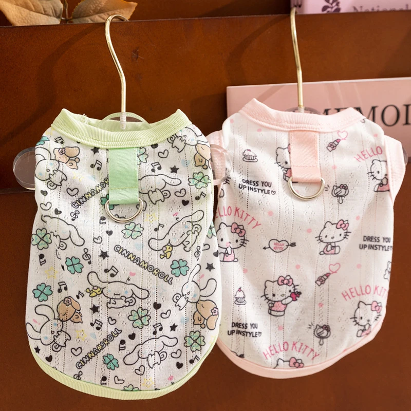 狗狗衣服大耳狗联名满印透气背心春夏季凉感吊带中小型犬宠物服饰
