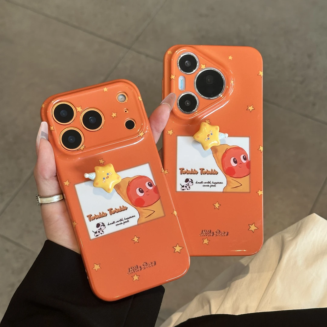 欧克里里旋转带帽星星人适用苹果17/16手机壳华为oppo小米15vivo