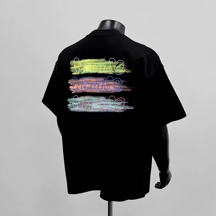 奥特莱斯~大牌清仓大码2~300斤高级感潮纯棉短袖T恤男女款上衣ins