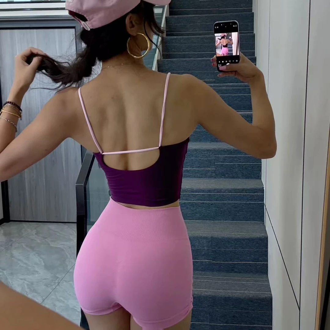 运动内衣女夏薄款速干透气美背文胸一体防震健身胸衣运动瑜伽吊带