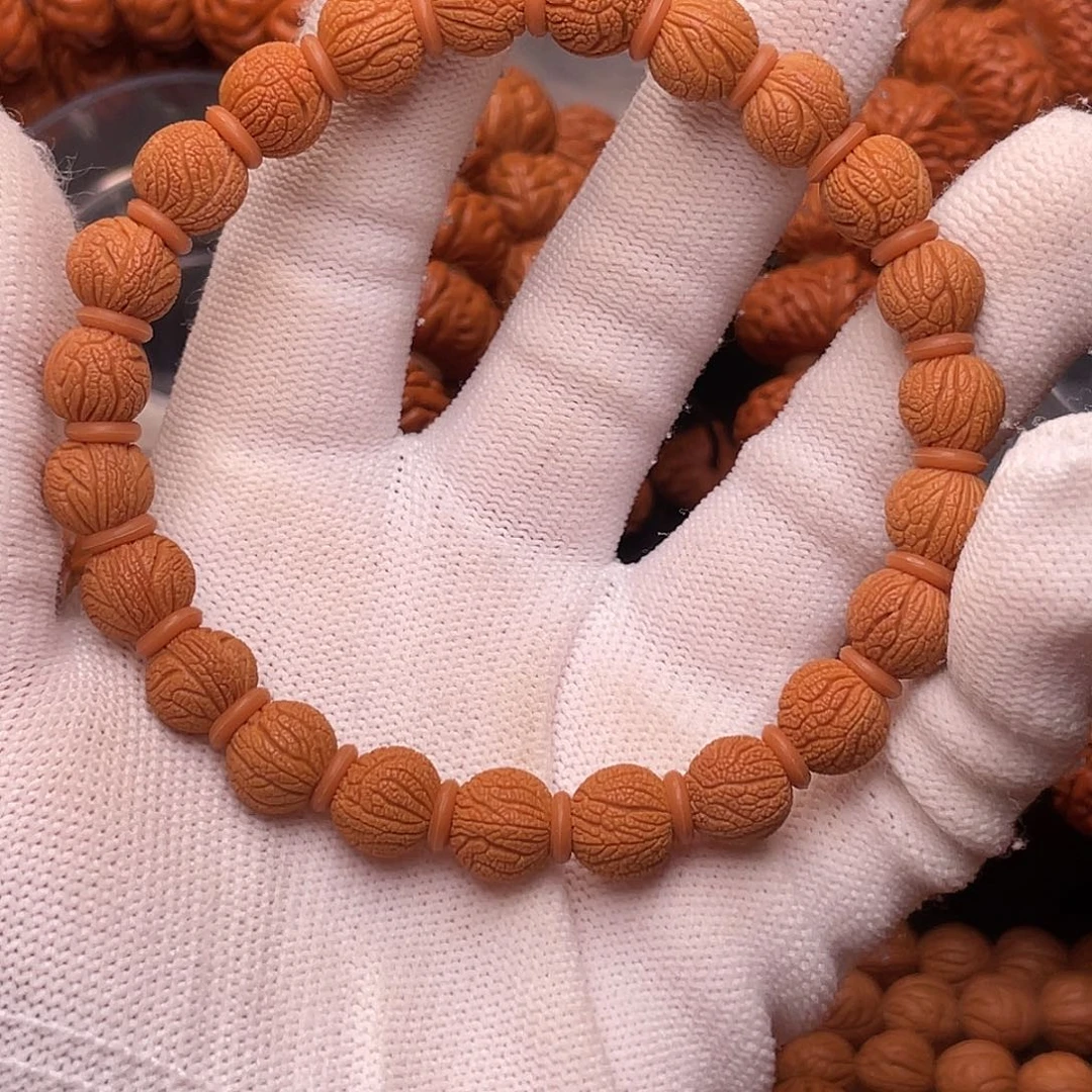 桃核手串龙鳞仿古0.9