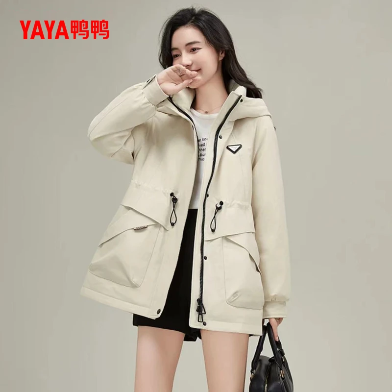 YAYA/鸭鸭时尚百搭韩系休闲ins风纯色短款羽绒服外套YE3B635945L