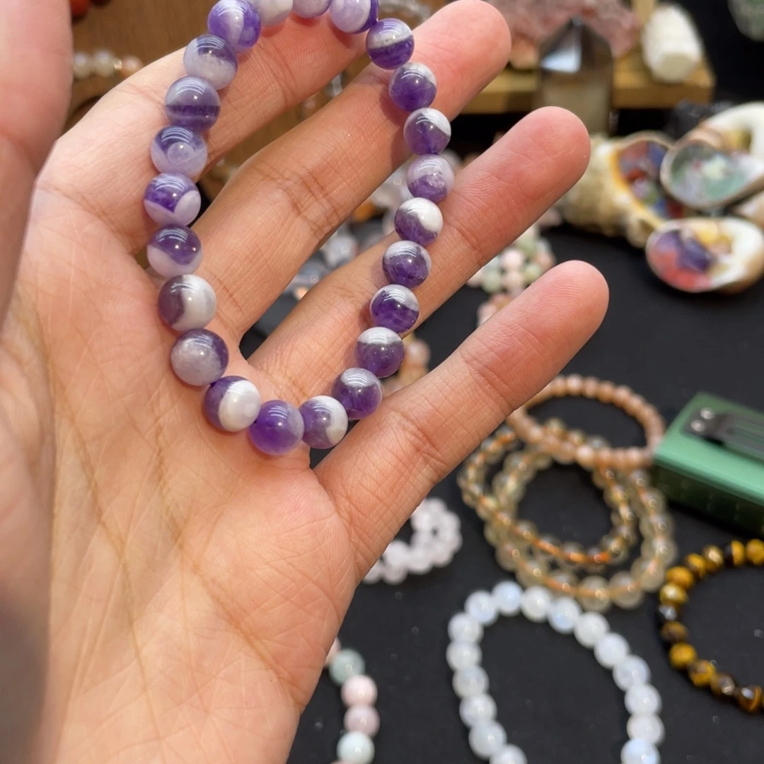 水晶未镶嵌手链纯天然紫水晶