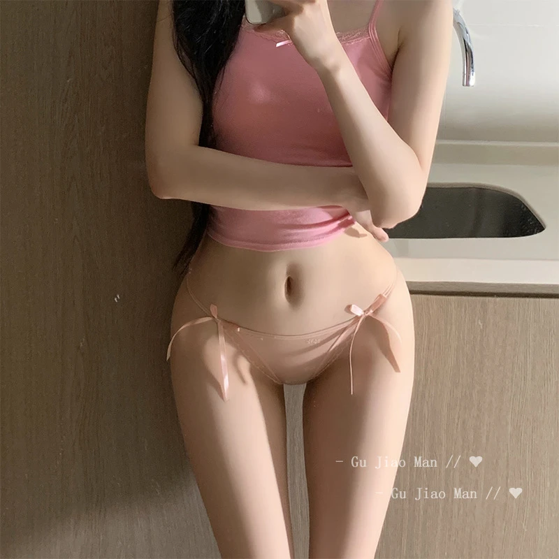 奶欲甜心~少女风甜美蕾丝网纱纯欲镂空女生四季通用薄款透气低腰