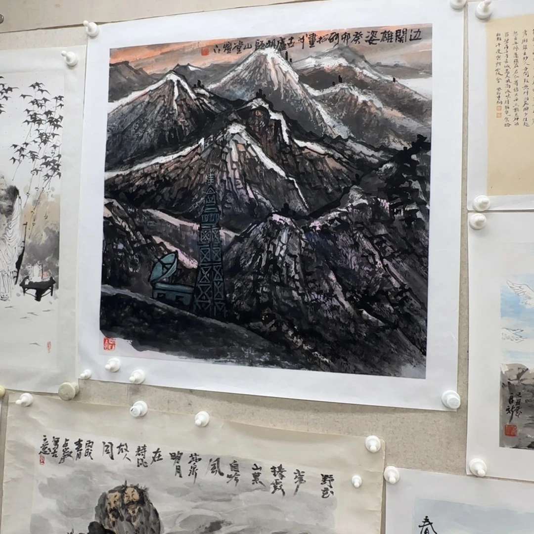 国画张松 边关雄姿