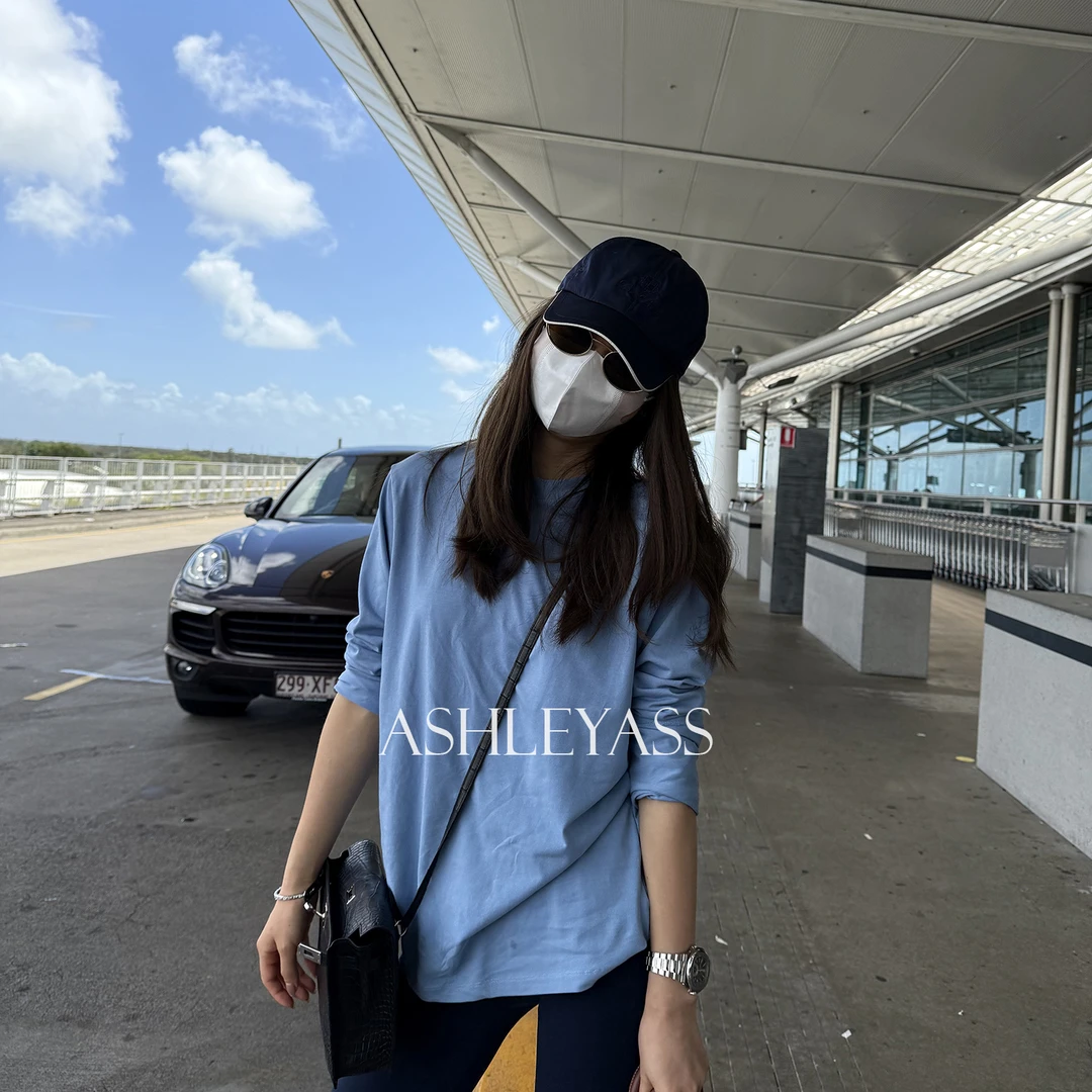 【ASHLEYASS】“双色T”领边紧密包边工艺松廓形藏肉显T恤LSS250099R