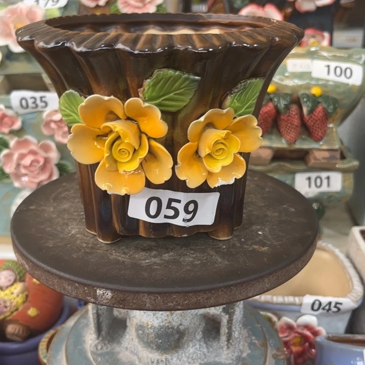 紫砂花盆粗陶材质多肉花盆