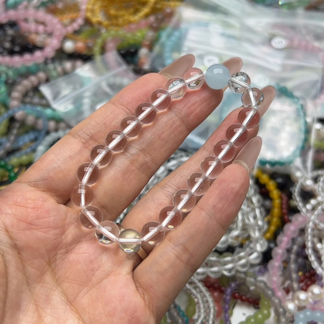 水晶手链未镶嵌海蓝宝➕白水晶