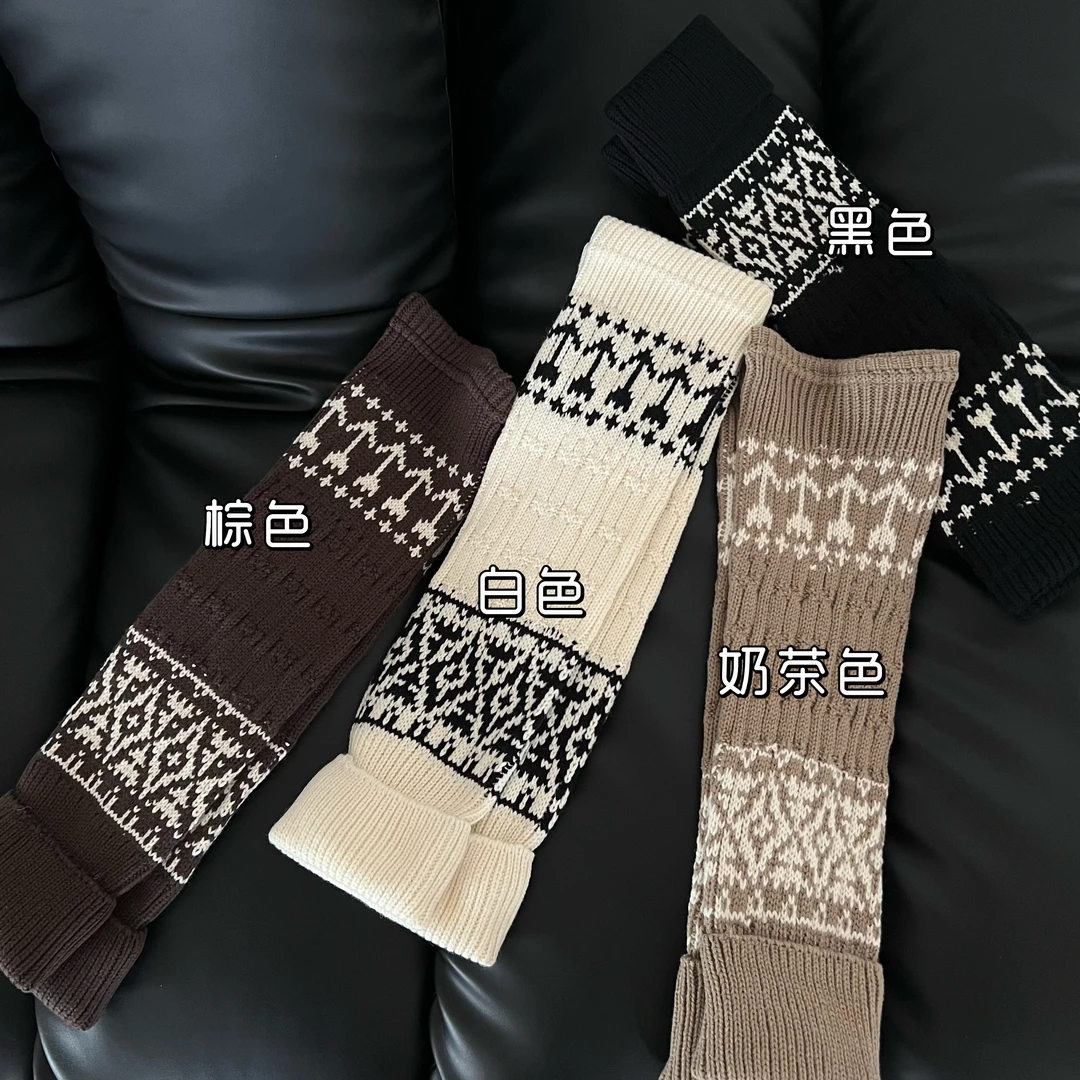 费尔岛提花袜套！秋冬氛围感长袜女袜无缝针织腿套