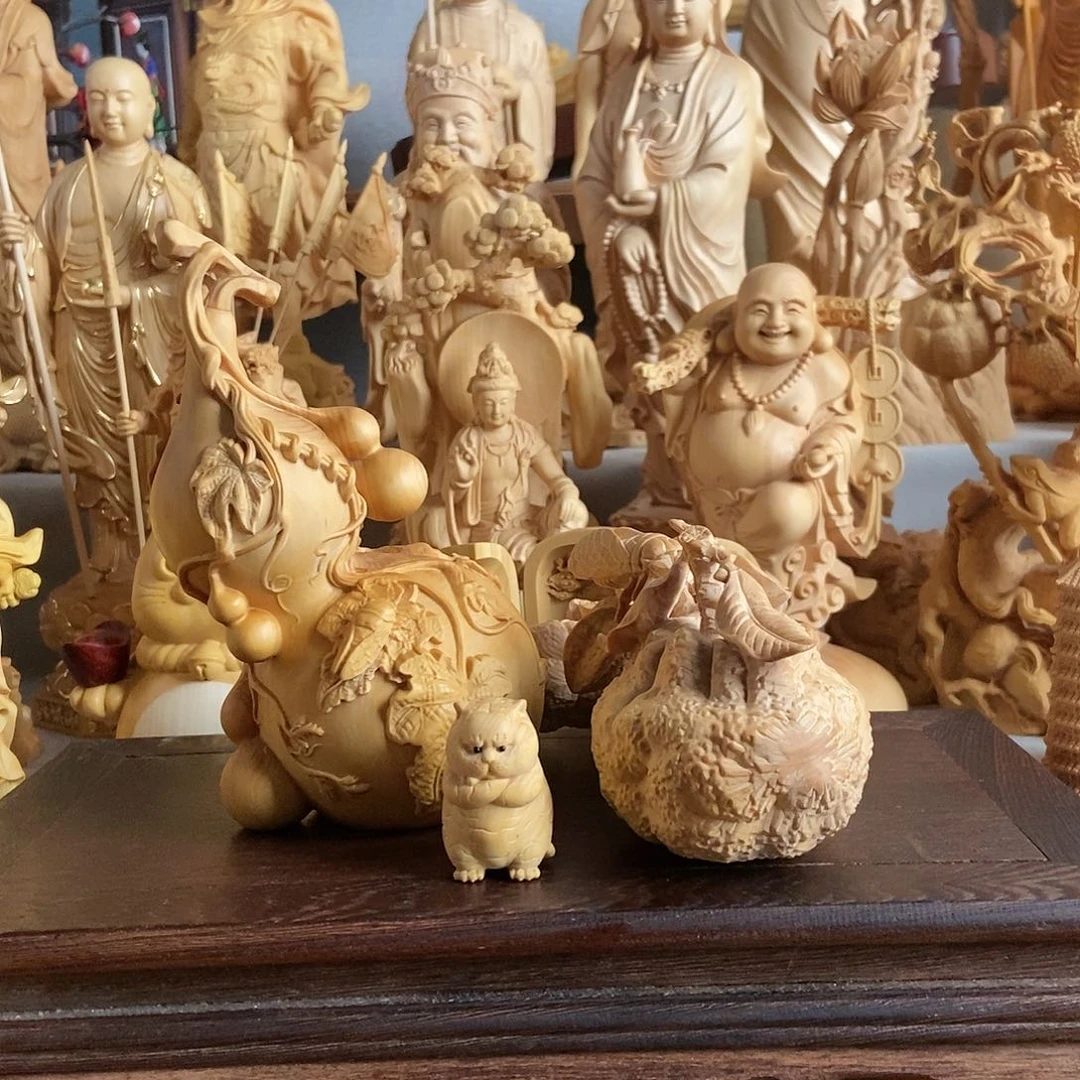 黄杨木黄杨木雕葫芦大丰收