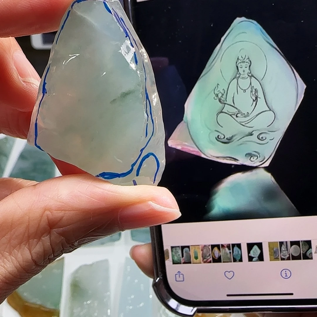 定制翡翠未镶嵌缅甸翡翠挂件