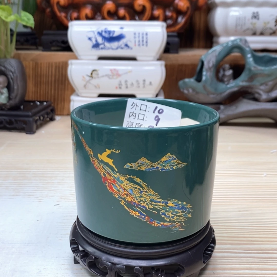 紫砂花盆陶瓷艺术花盆陶瓷