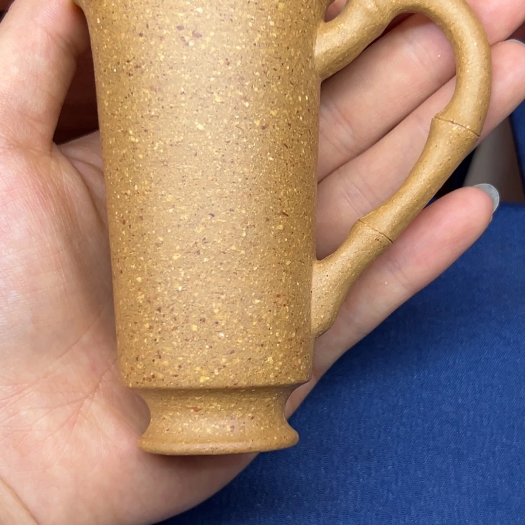 紫砂老段泥手把杯