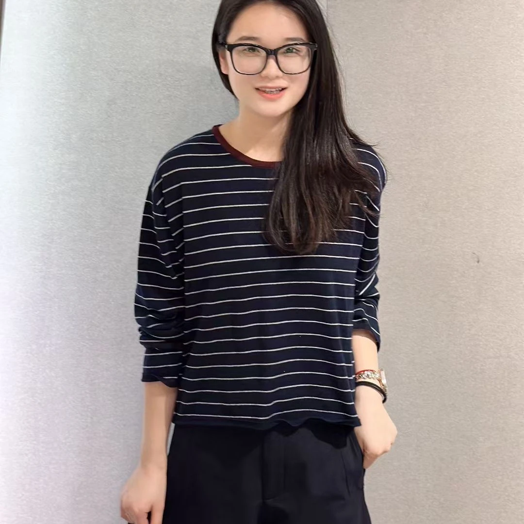 HAILUNGELI/海伦格丽 5333时尚针织条纹长袖春秋