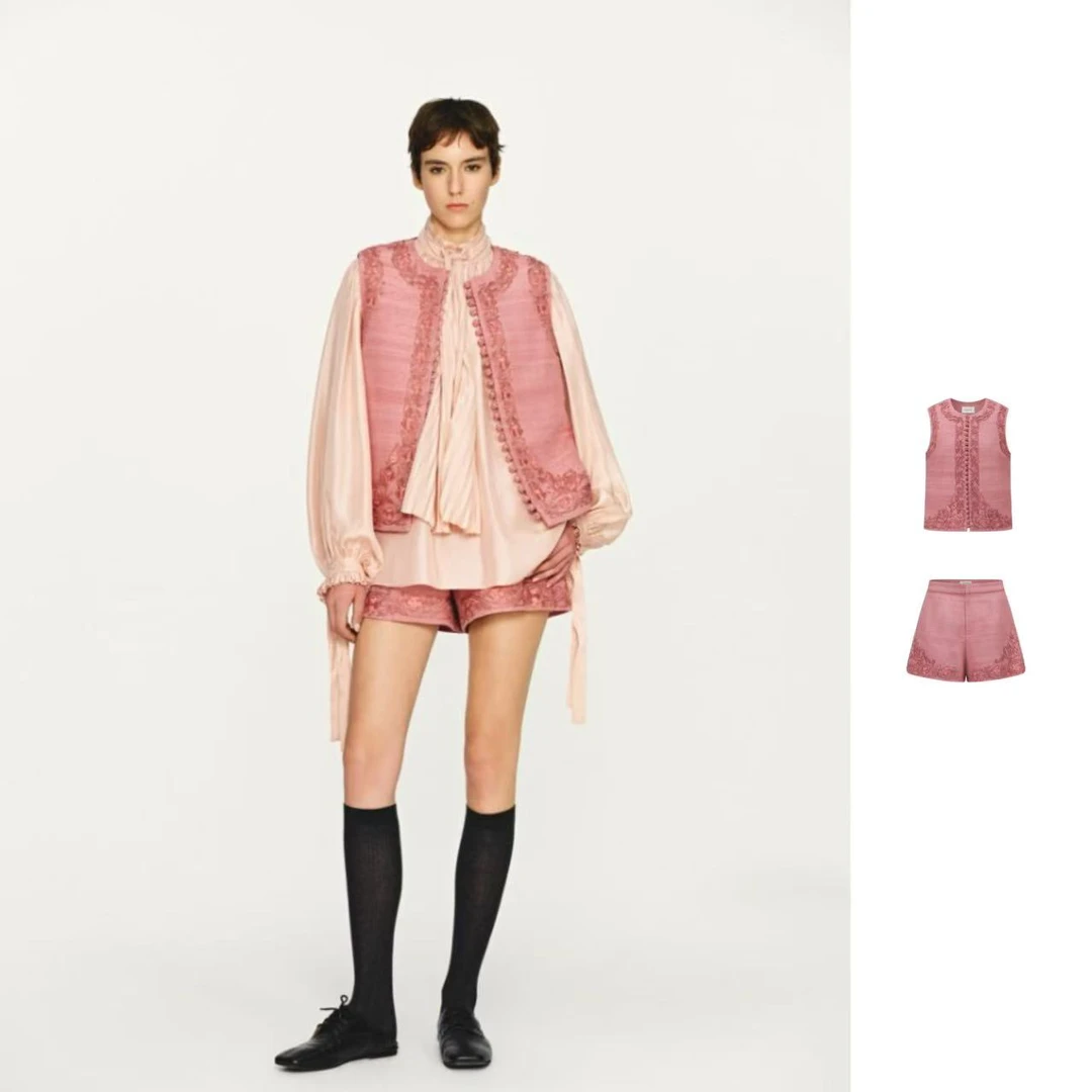 【INTO THE EAST】25秋冬E1DGAW022PK22PT/020PK22VE绣花盘扣套装