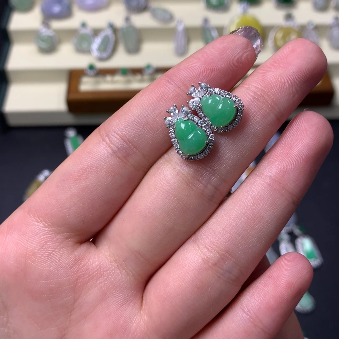 翡翠银S925镶嵌挂件