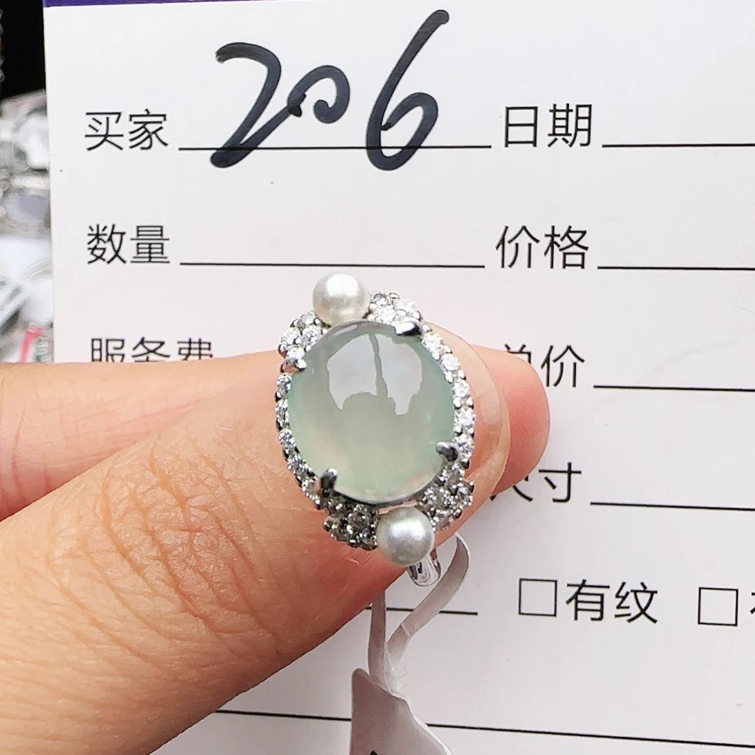银S925镶嵌戒指翡翠戒指