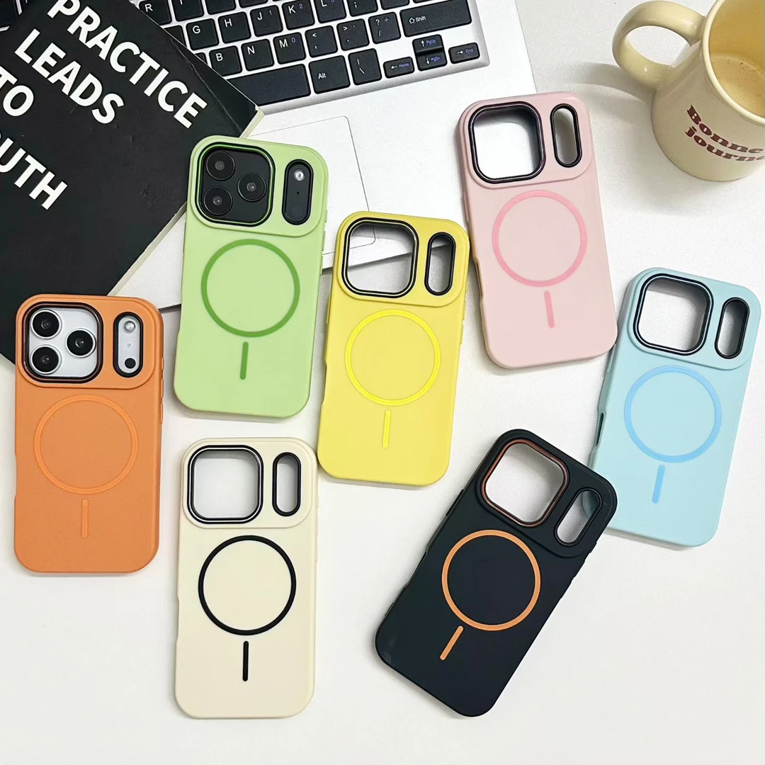 雅天立新款立糖果马卡龙适用苹果16/17/15磁吸手机壳iPhone13肤感