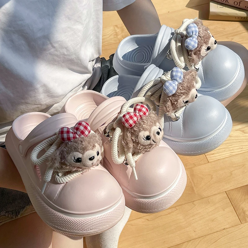 2025新款外穿DIY洞洞鞋女夏可爱雪莉玫少女心日常百搭沙滩凉拖鞋