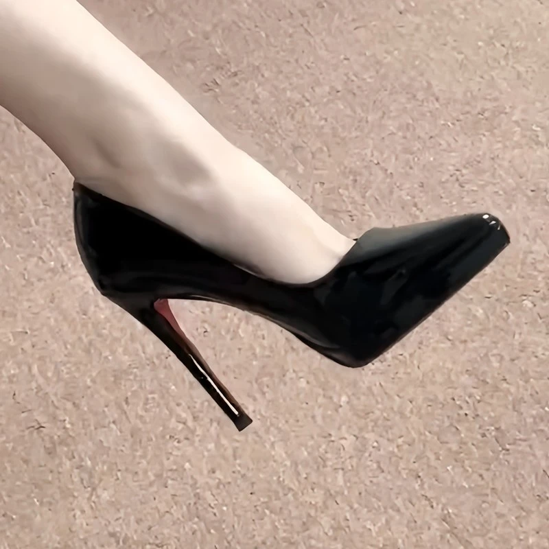 红底裸色高跟鞋女细跟2025新款防水台不累脚单鞋女气质尖头工作鞋