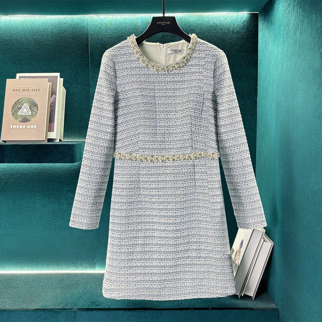 【CENFUN】时尚时尚休闲百搭简约圆领女装连衣裙E031124