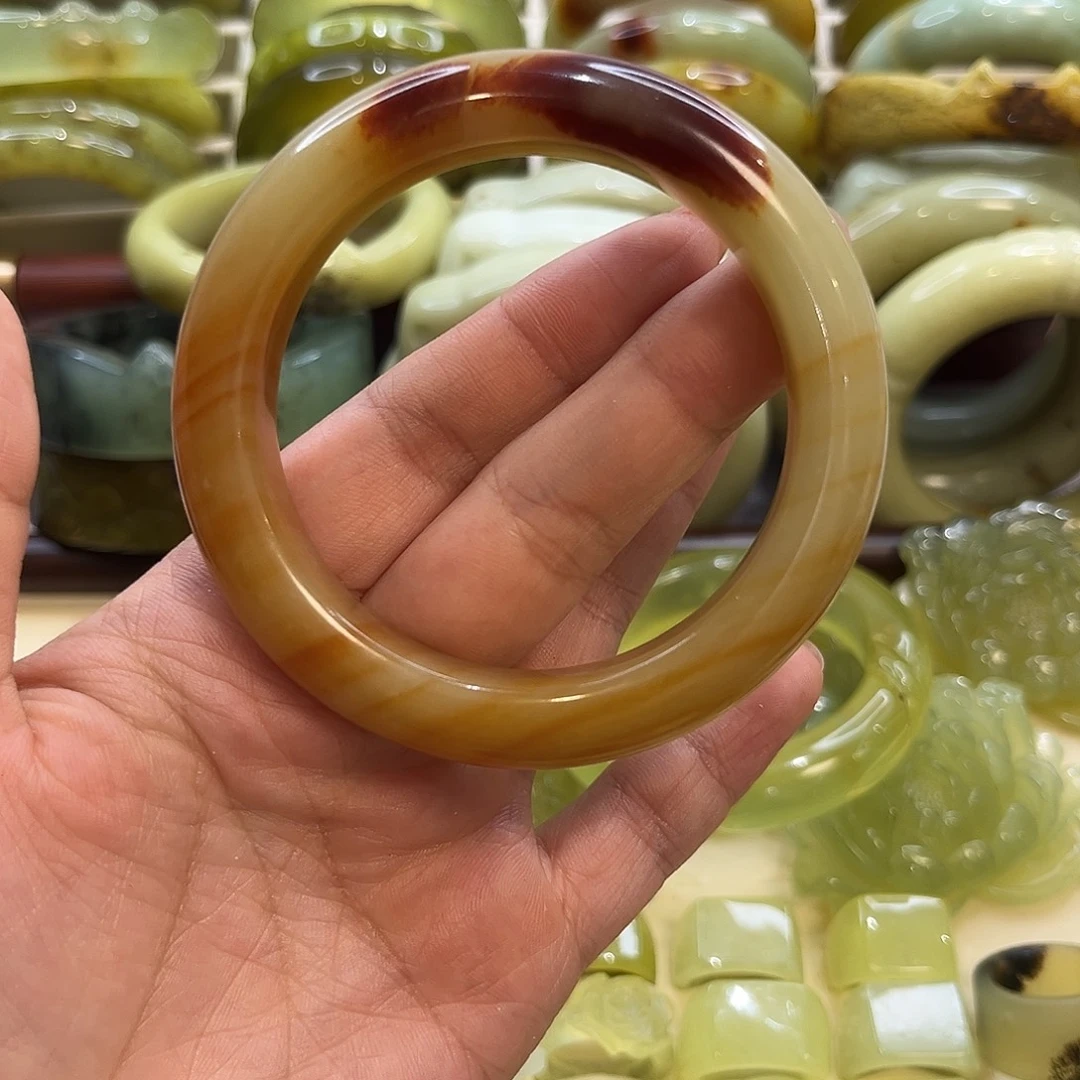 蛇纹石玉未镶嵌手镯4号58.7