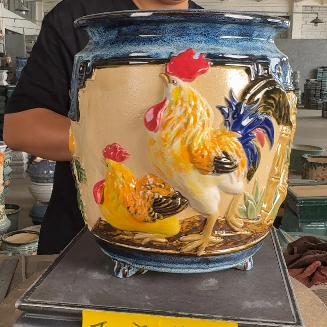 。一风堂石湾花盆 轻微色差 内20^27