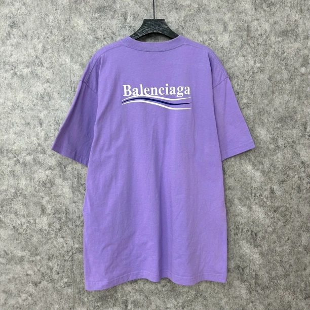 95新 Balenciaga/巴黎世家 紫色爆款可乐半袖T恤