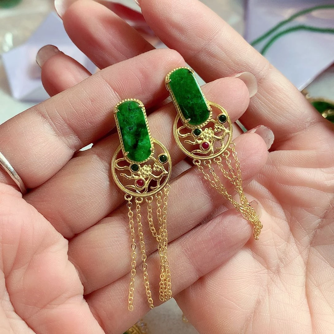 翡翠颈饰银S925镶嵌翡翠