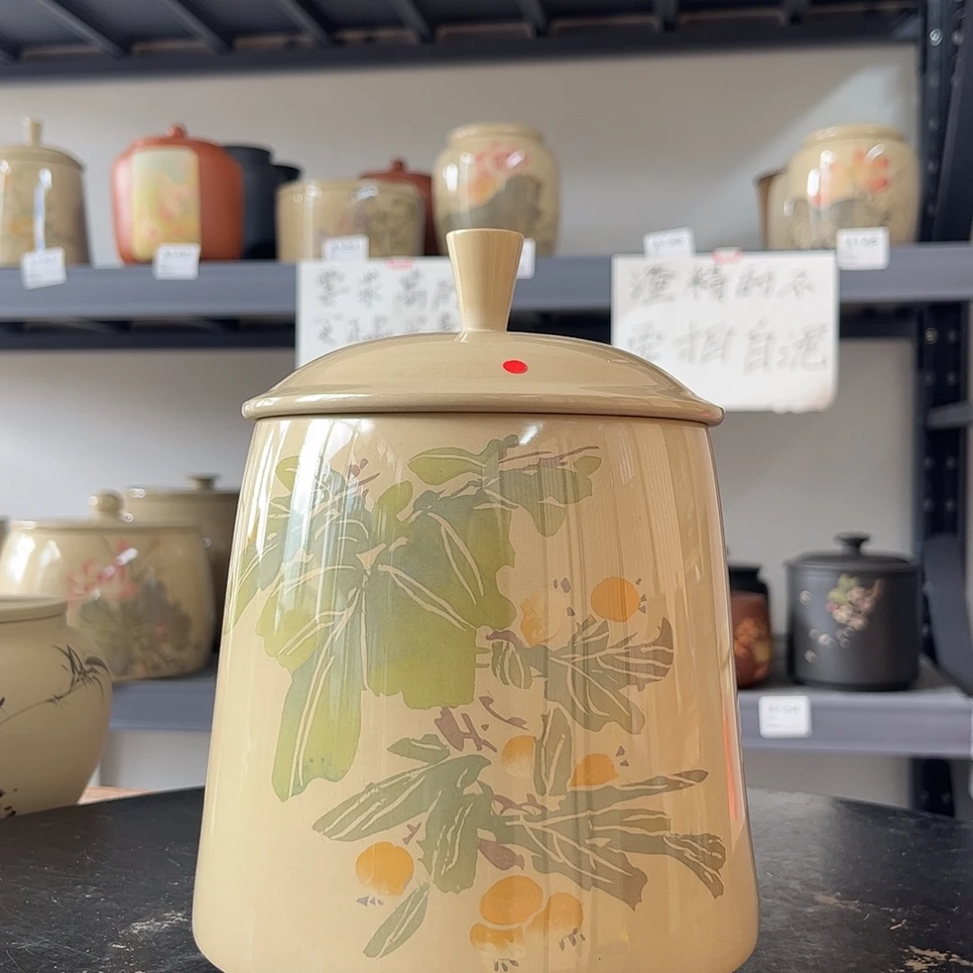 罐白泥水亮光存茶罐醒茶罐