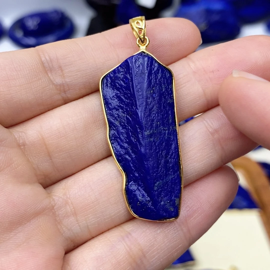 青金石颈饰银S925镀金镶嵌