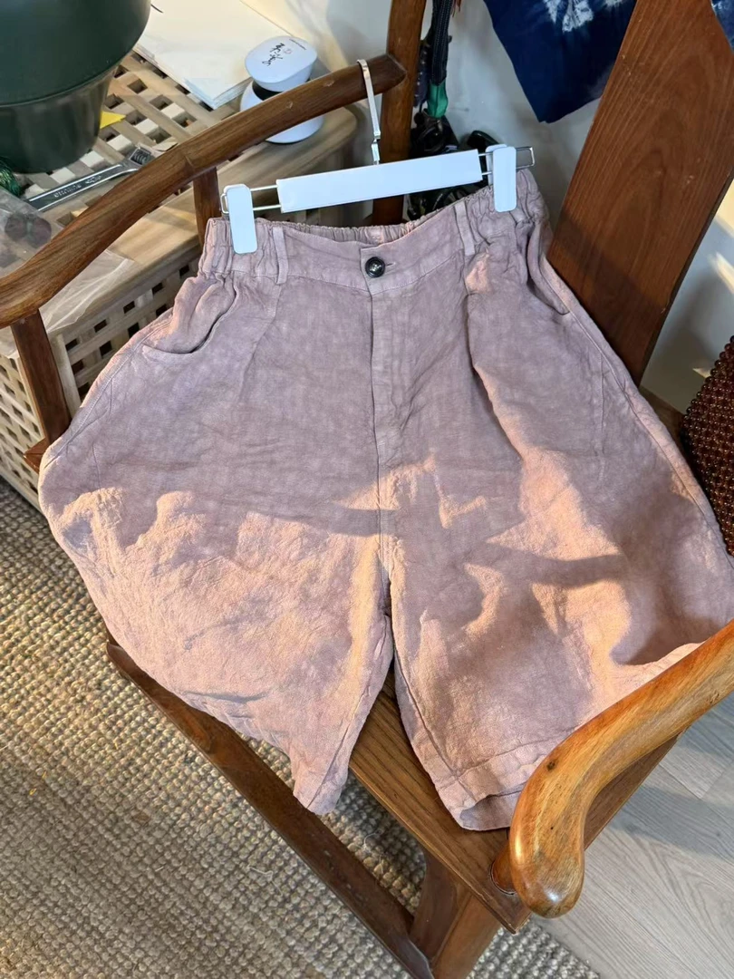 【云目悠悠】春夏新款时尚汉麻男女同款短裤-2025661